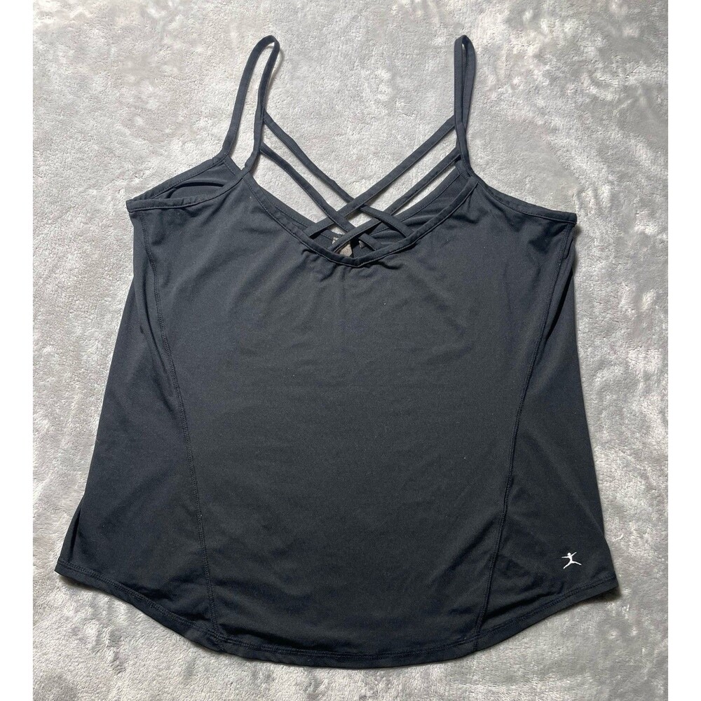 Danskin Now Yoga Tank Top Women’s Size XL Black Crossover Front Straps